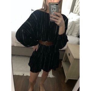 Zara Dropped Waist Balloon Sleeve Dress